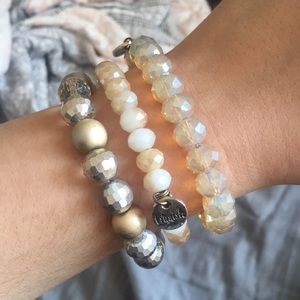 Cream & Gold Colored Erimish Bracelets